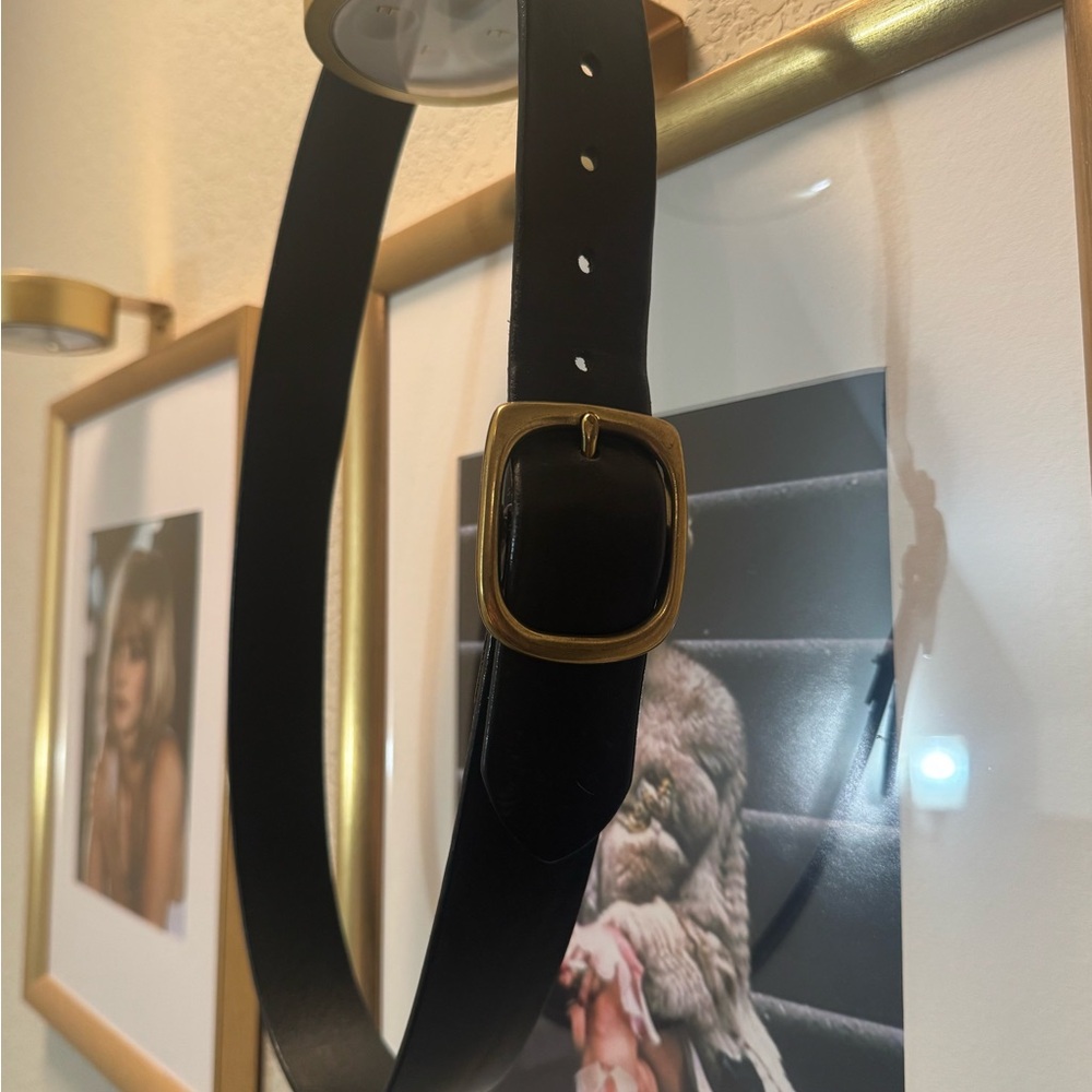 Coach Leather Belt with Gold Buckle